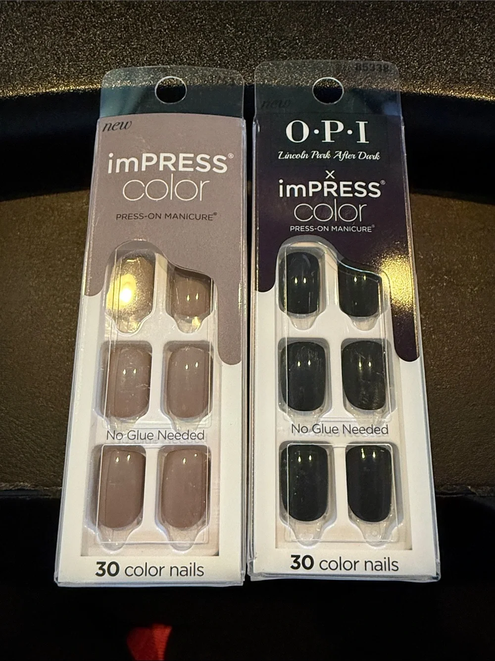 Set of 2 OPI impress Nails in Lincoln park after dark & Taupe - 30 Count Each